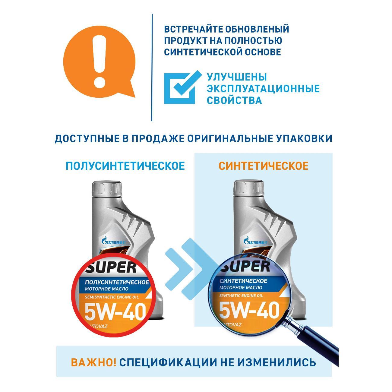 Масло моторное Gazpromneft Super 5w-40