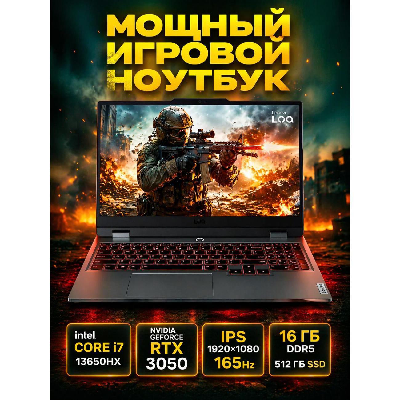 Ноутбук Lenovo LOQ 15IRX9 i5 13450HX RTX 3050