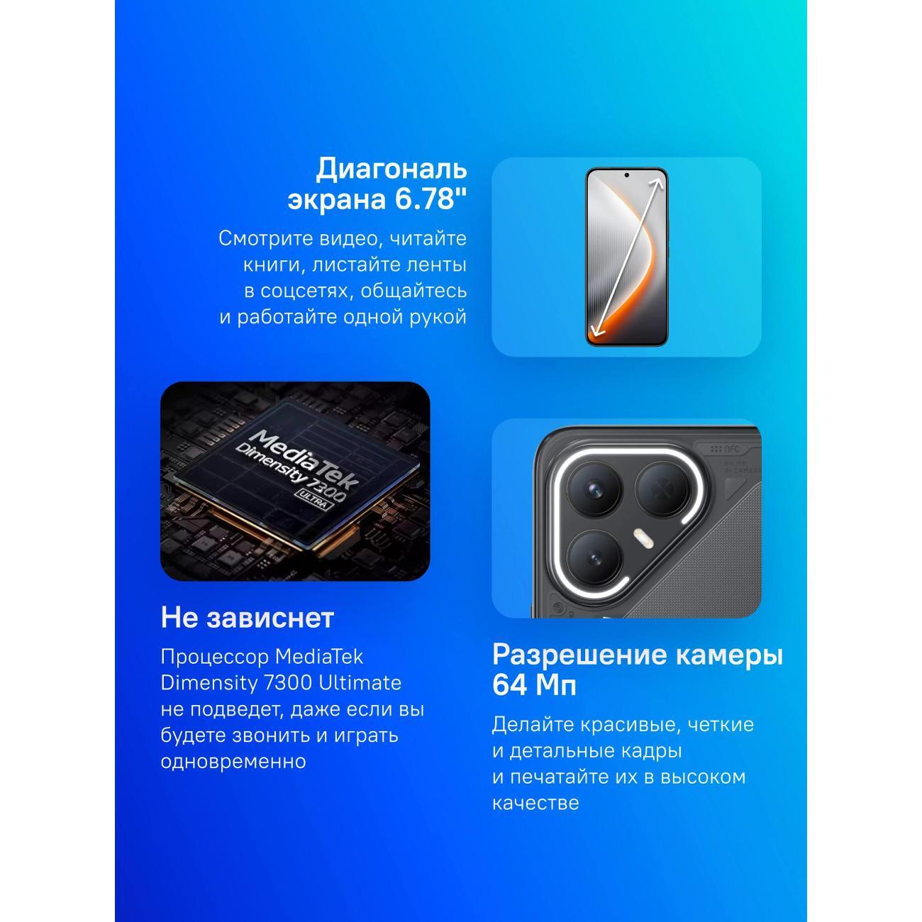 Смартфон Tecno Pova 7 Pro 5G (LJ8 256+12 GEEK BLACK)
