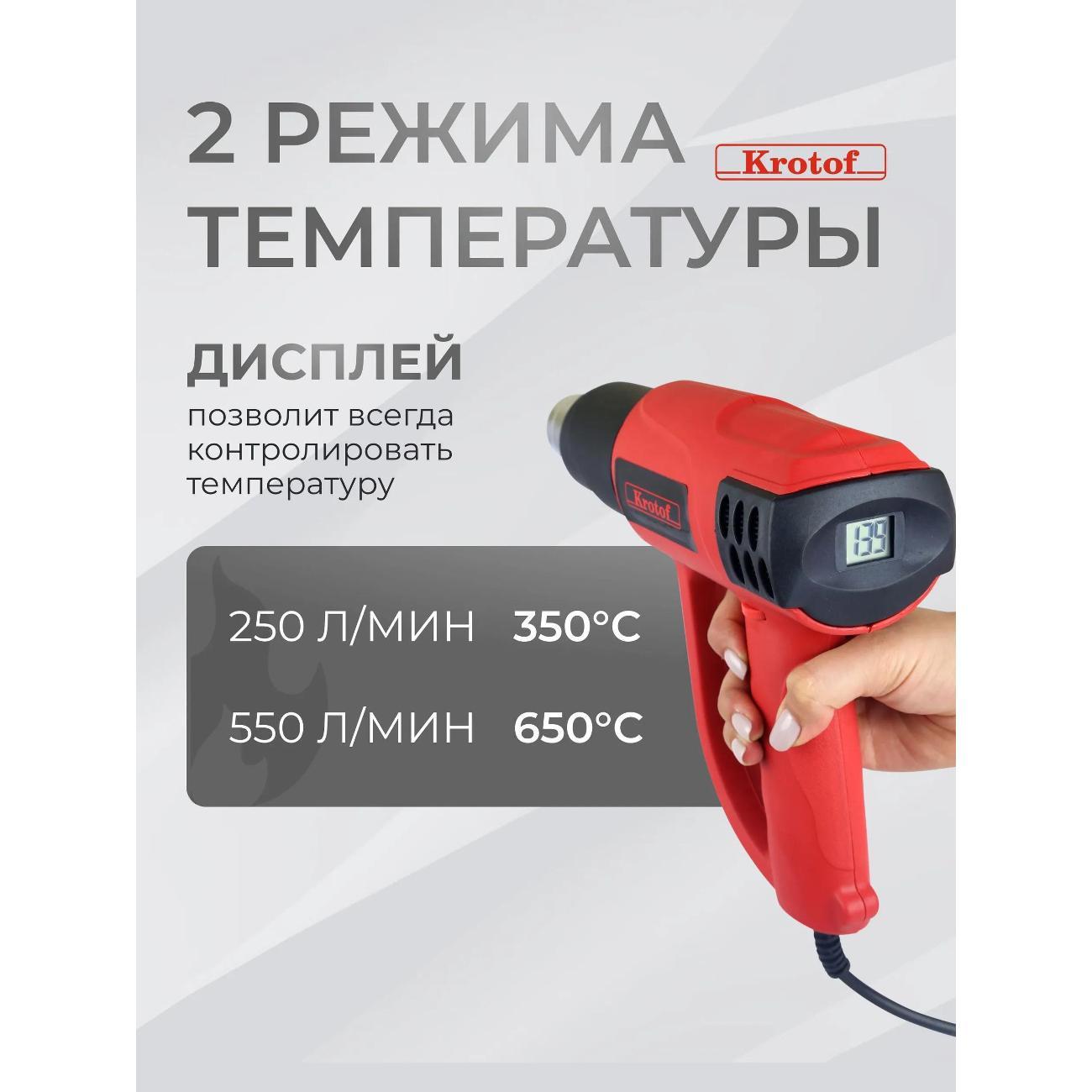 Фен строительный Krotof Krotof HAG-6618