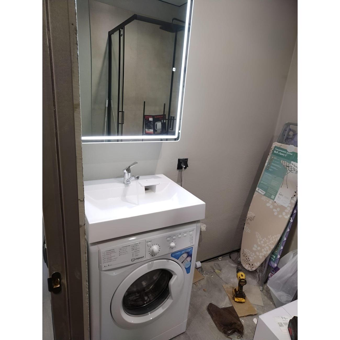 Стиральная машина Indesit под раковину IWUB 4105 с раковиной Marrbaxx Стайл 50