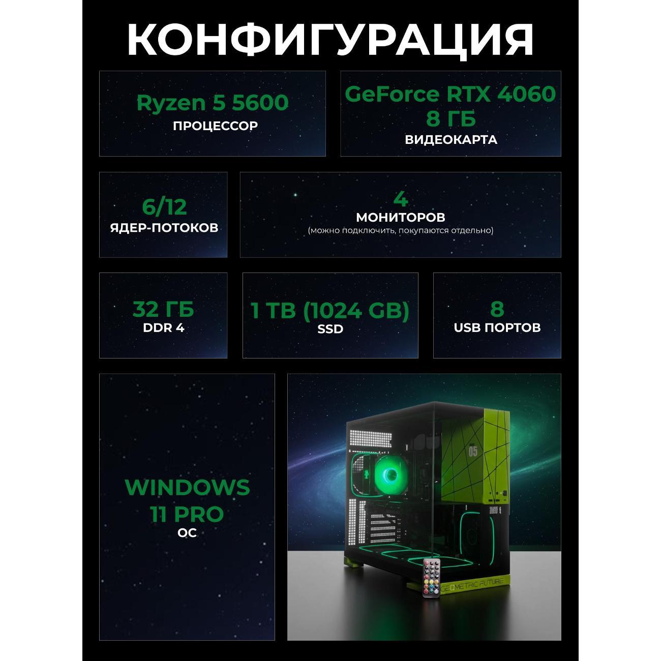 Системный блок БиГ! Комп Cosmos Green 4060 - W11 a52056.2p