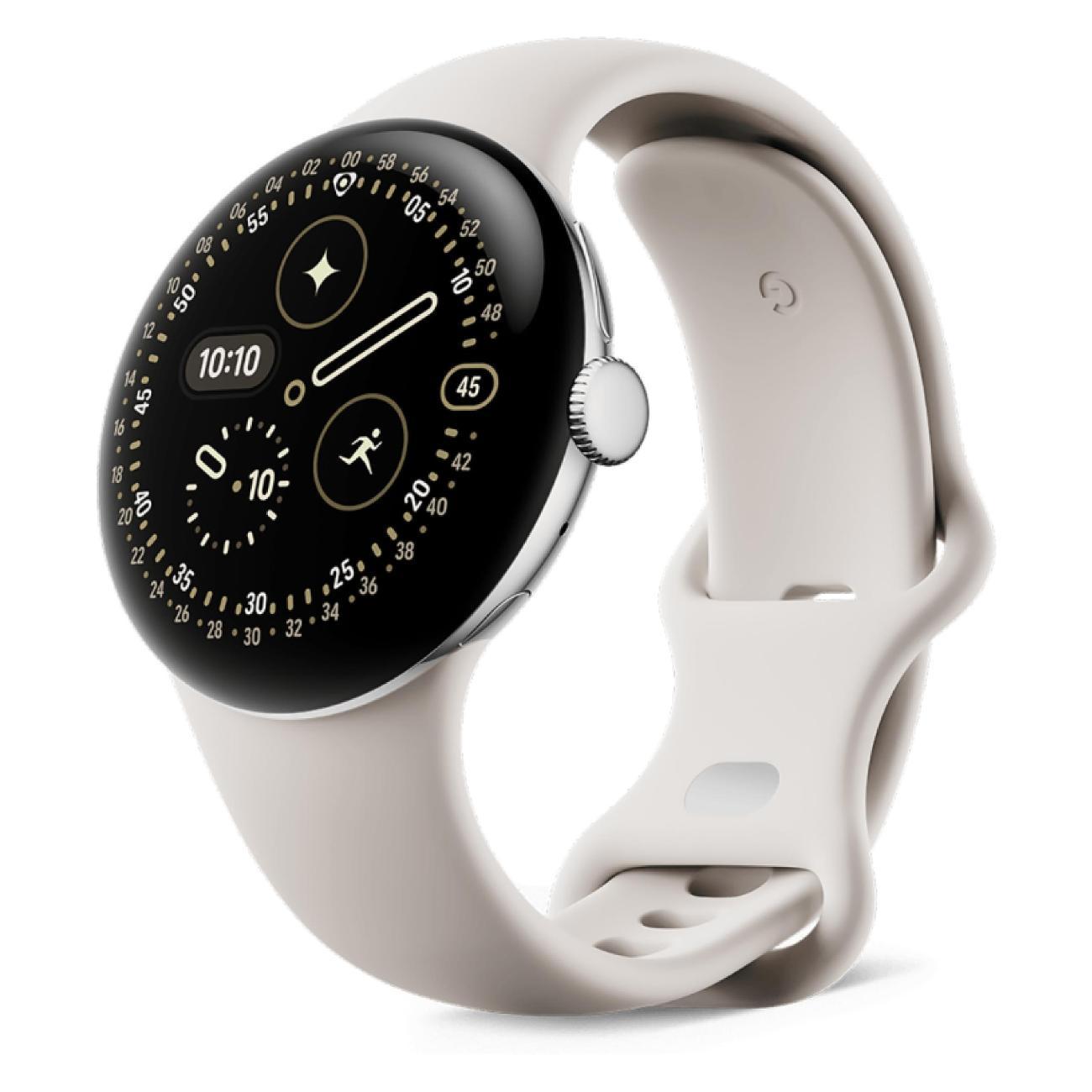 Смарт-часы Google Pixel Watch 4 45mm WiFi Polished Silver Aluminum Case/Porcelain Active Band