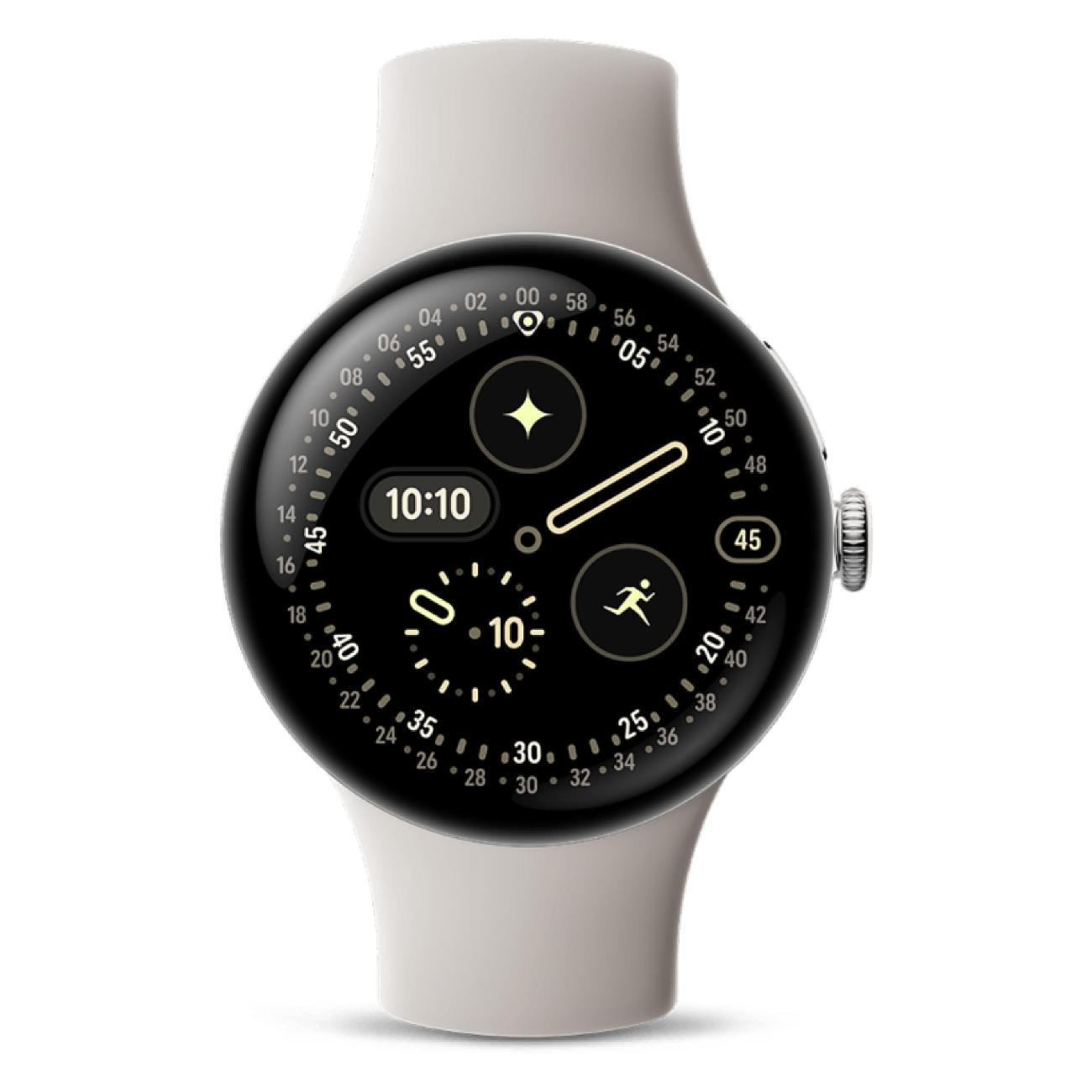 Смарт-часы Google Pixel Watch 4 45mm WiFi Polished Silver Aluminum Case/Porcelain Active Band