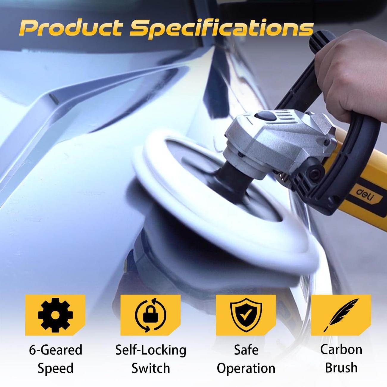 Полировальная машина Deli Tools DLPG180E1