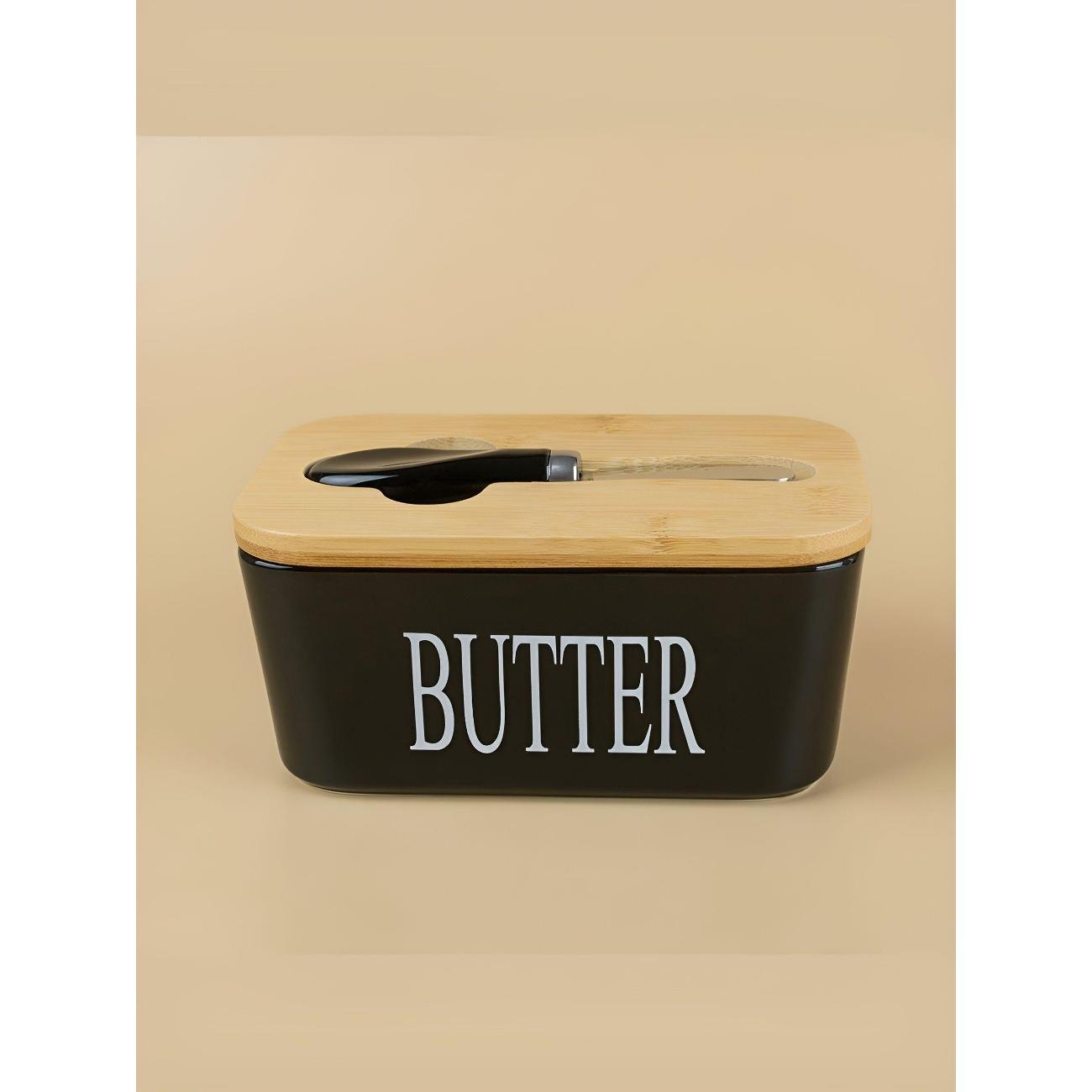 Сырница Нет бренда керамическая с крышкой и ножиком