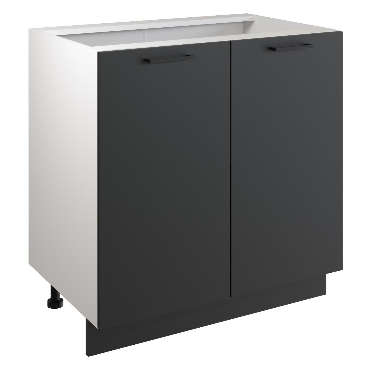 Модуль кухонный Мебель-Комплекс Шкаф - стол 80см с двумя дверцами Simple Н800 Антрацит/ Белый