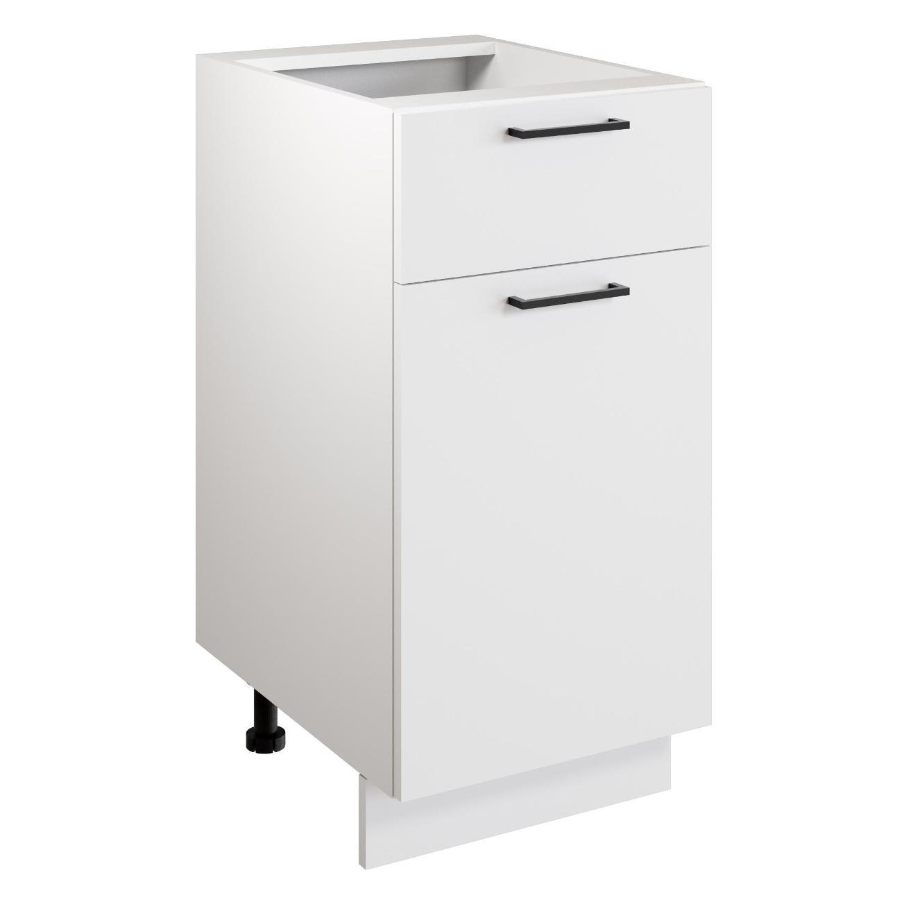 Модуль кухонный Мебель-Комплекс Шкаф - стол 40см с одним ящ. и с одной дв. Simple Н400-1Я Белый/ Белый