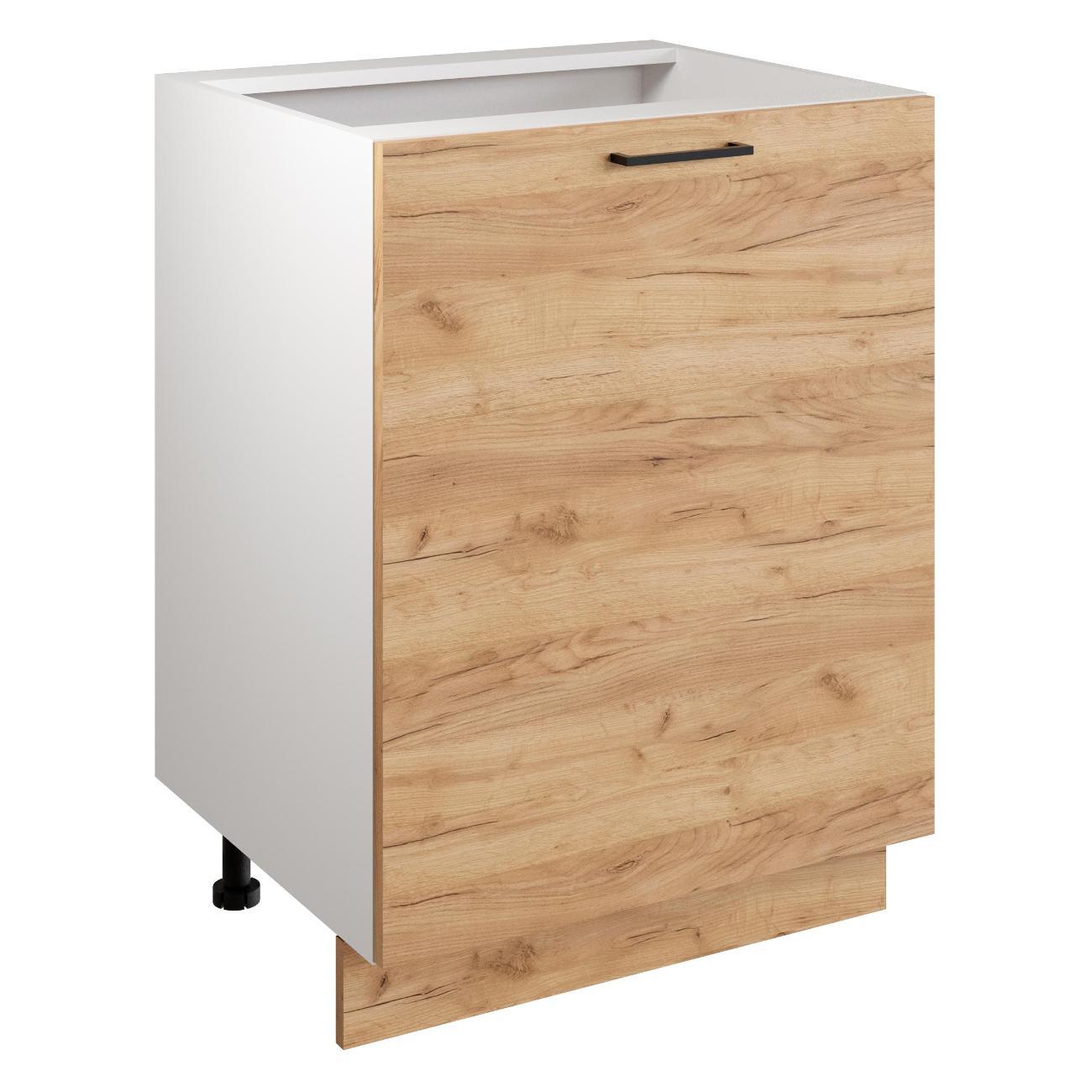 Модуль кухонный Мебель-Комплекс Шкаф - стол 60см Simple Н600 Дуб золотой крафт/ Белый