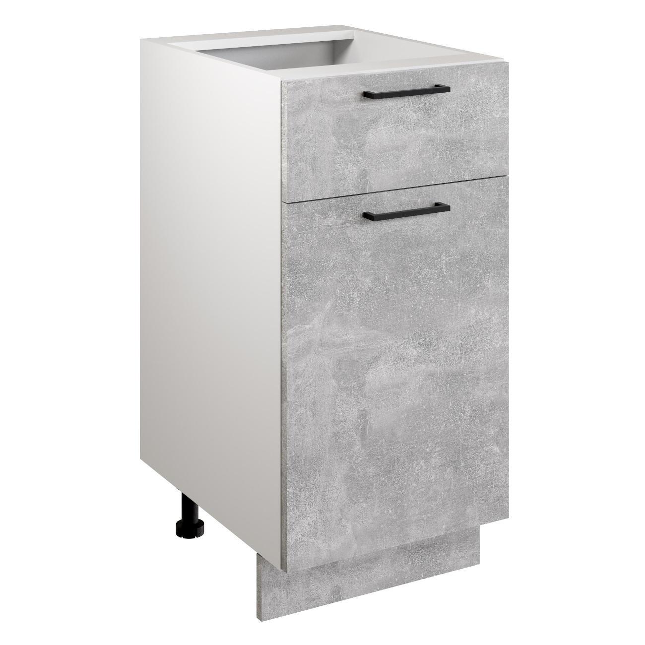 Модуль кухонный Мебель-Комплекс Шкаф - стол 40см с одним ящ. и с одной дв. Simple Н400-1Я Ателье светлое/ Белый