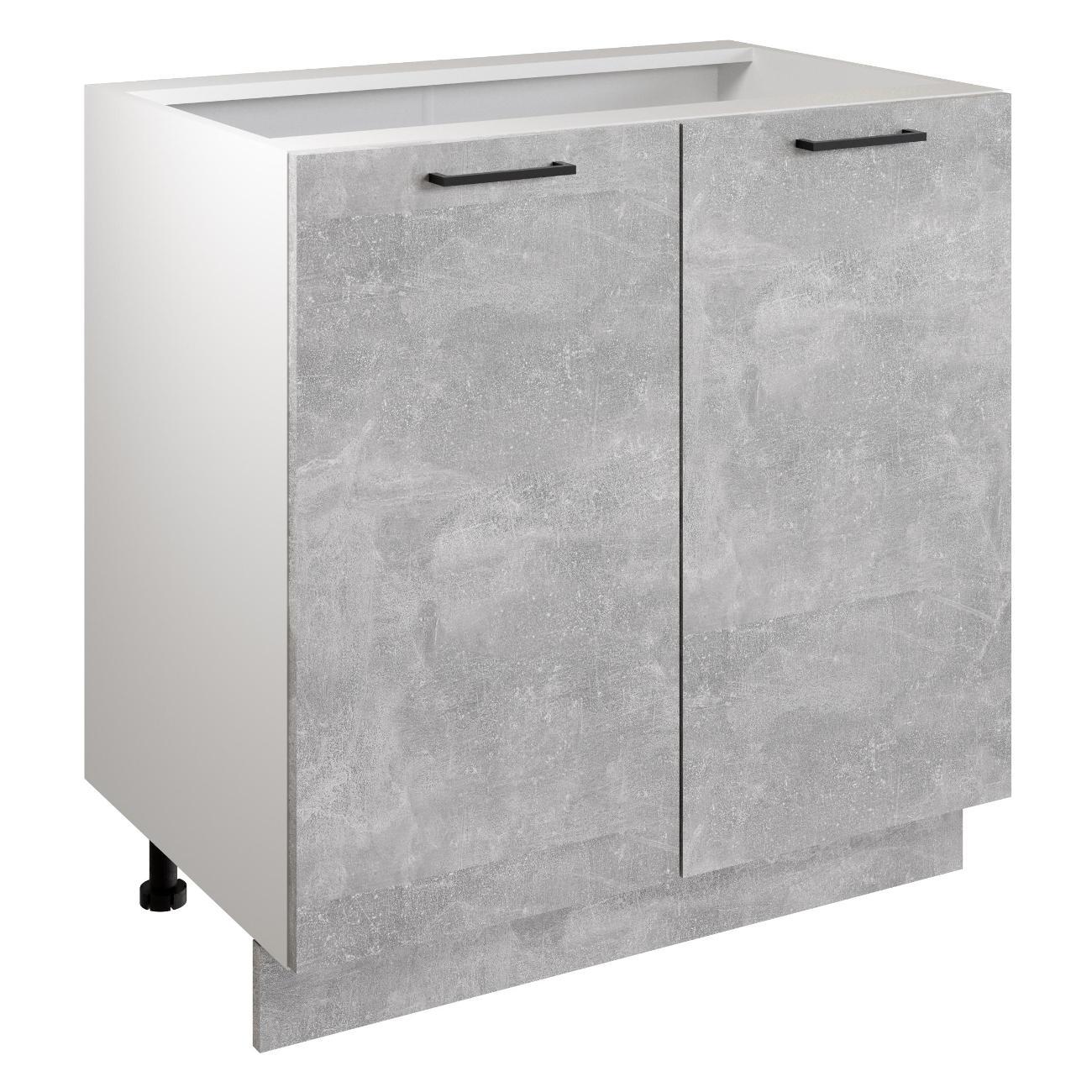 Модуль кухонный Мебель-Комплекс Шкаф - стол 80см с двумя дверцами Simple Н800 Ателье светлое/ Белый