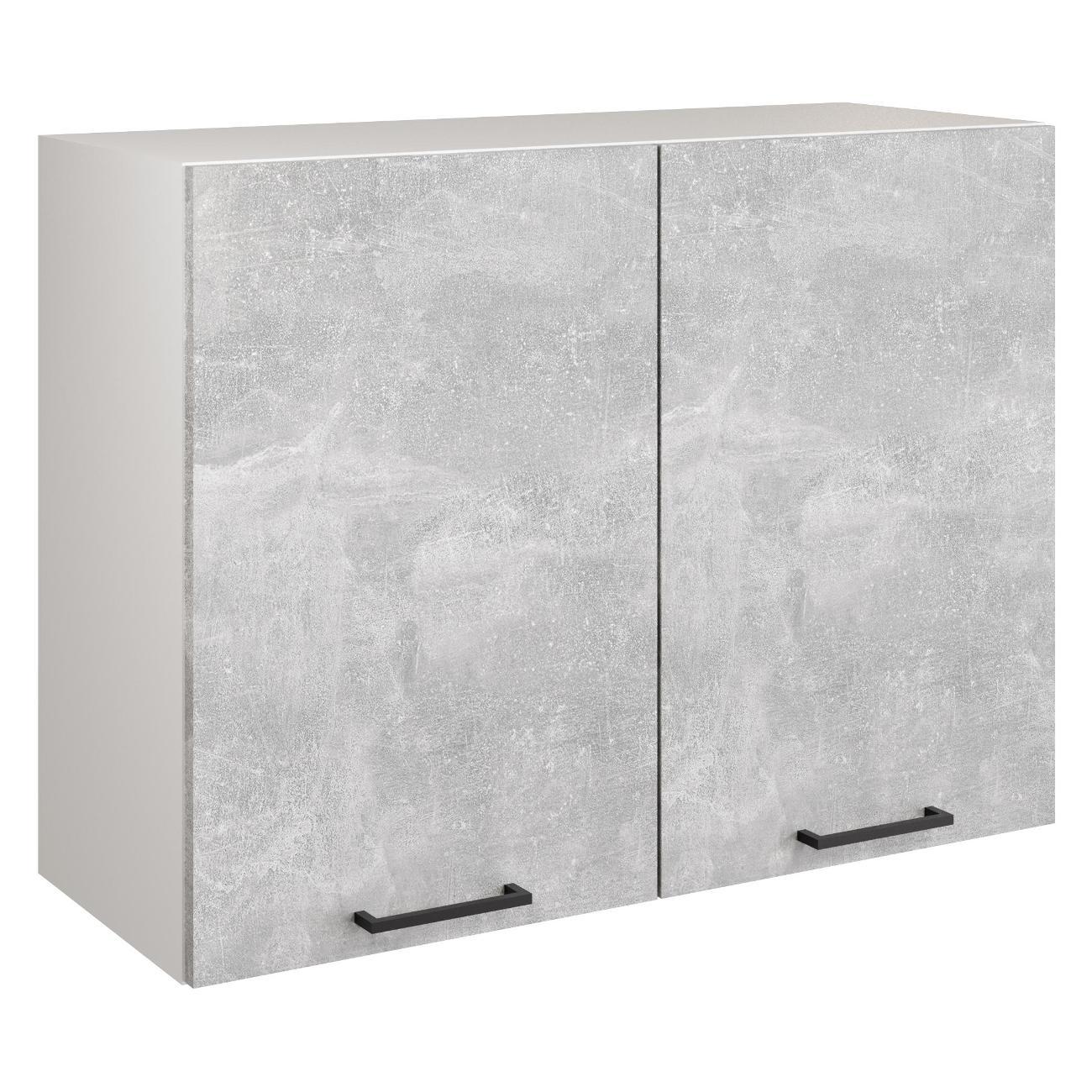 Модуль кухонный Мебель-Комплекс Шкаф навесной 80см с двумя дверцами Simple В800 Ателье светлое/ Белый