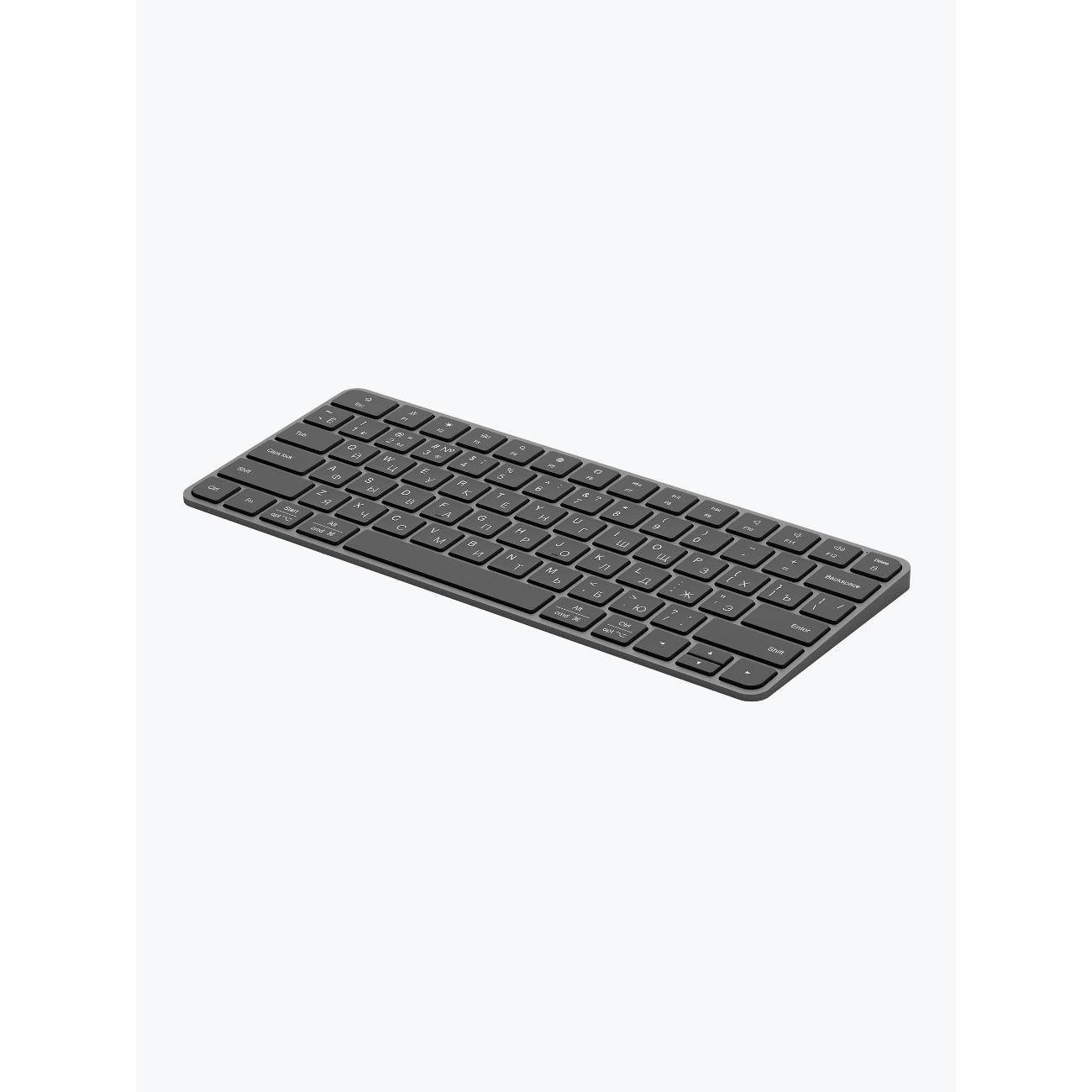Клавиатура беспроводная DEPPA Alum Keyboard 500 мАч, 2.4G / Bluetooth, ножничная, алюминиевый корпус, черная (71119)
