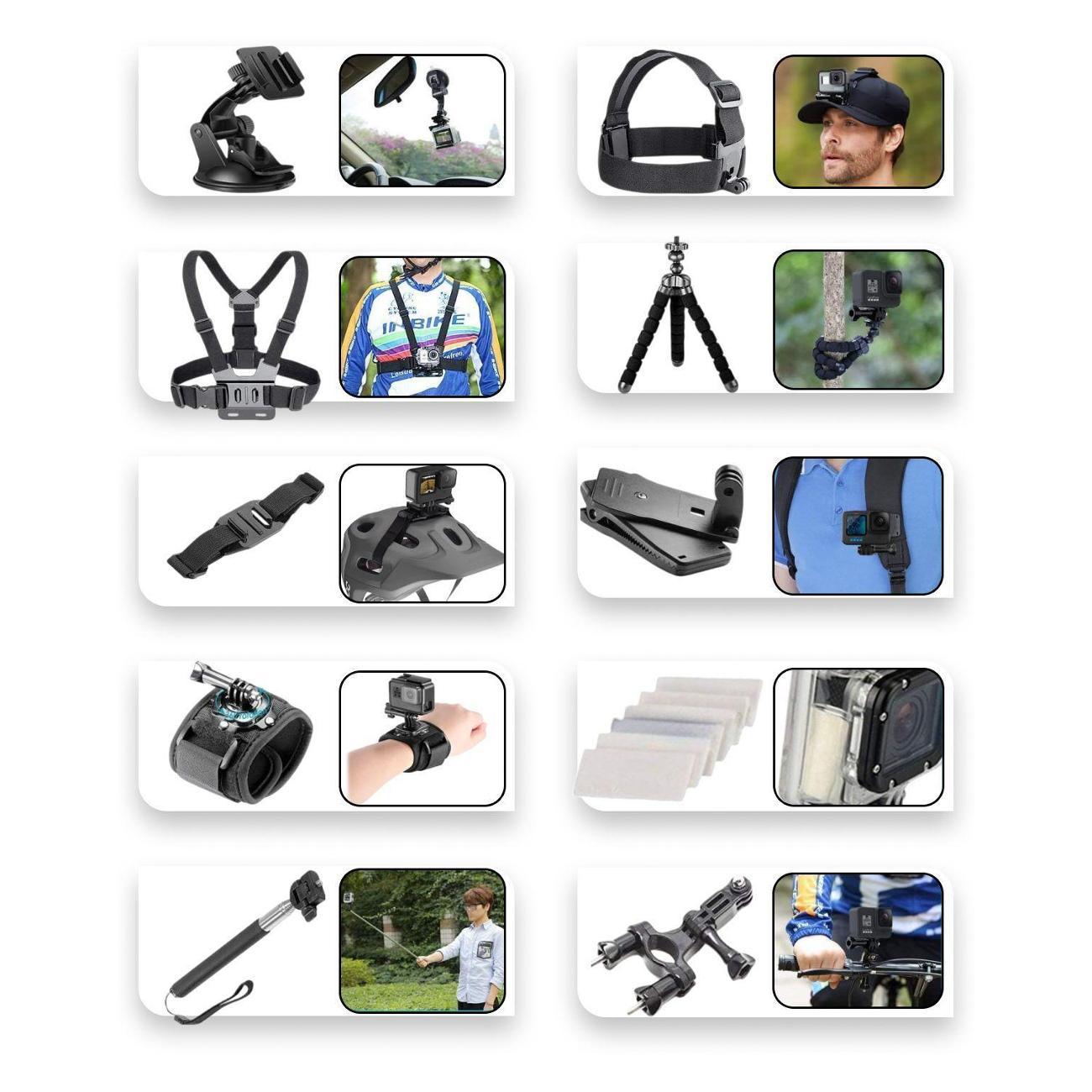 Экшн камера GoPro 4K GoPro 13 Hero Black + набор аксессуаров для экшн-камер 54 предмета + карта памяти Adata 64 Gb (CHDHX-131-RW)