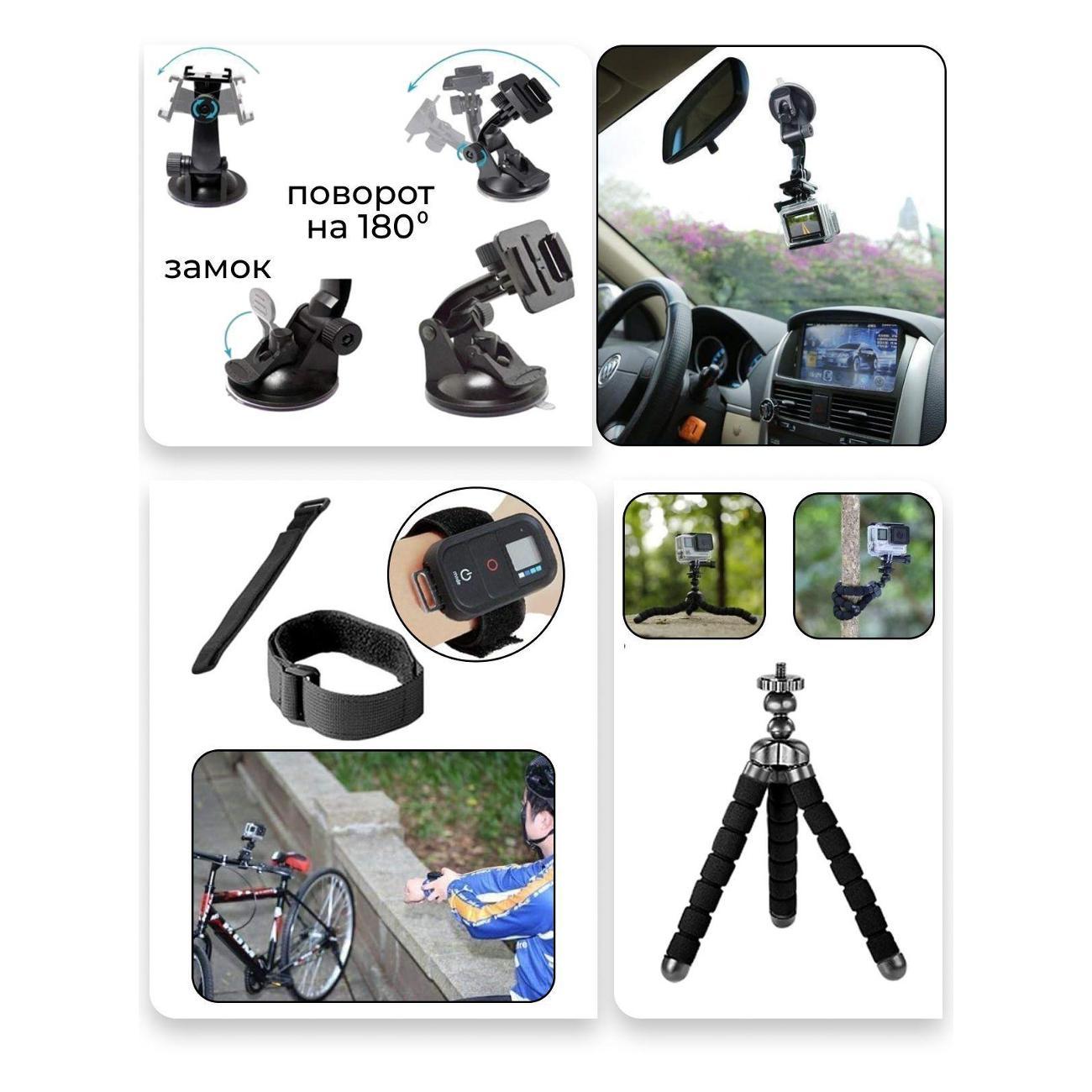 Экшн камера GoPro 4K GoPro 13 Hero Black + набор аксессуаров для экшн-камер 54 предмета + карта памяти Adata 64 Gb (CHDHX-131-RW)