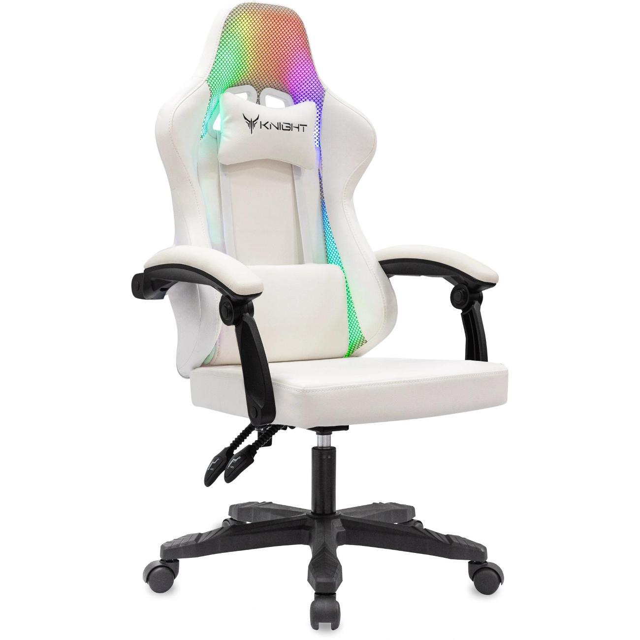 Кресло компьютерное KNIGHT KNIGHT WOLF RGB WH