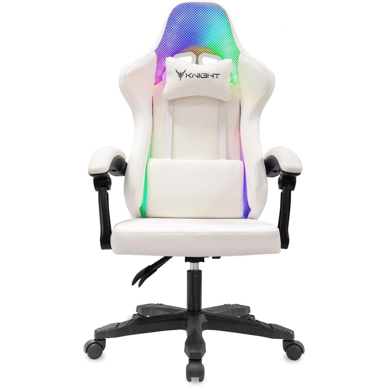 Кресло компьютерное KNIGHT KNIGHT WOLF RGB WH