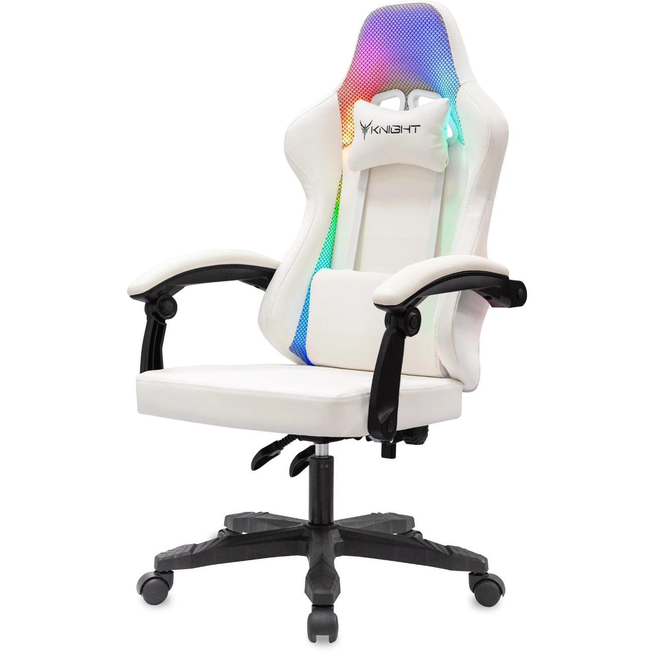 Кресло компьютерное KNIGHT KNIGHT WOLF RGB WH