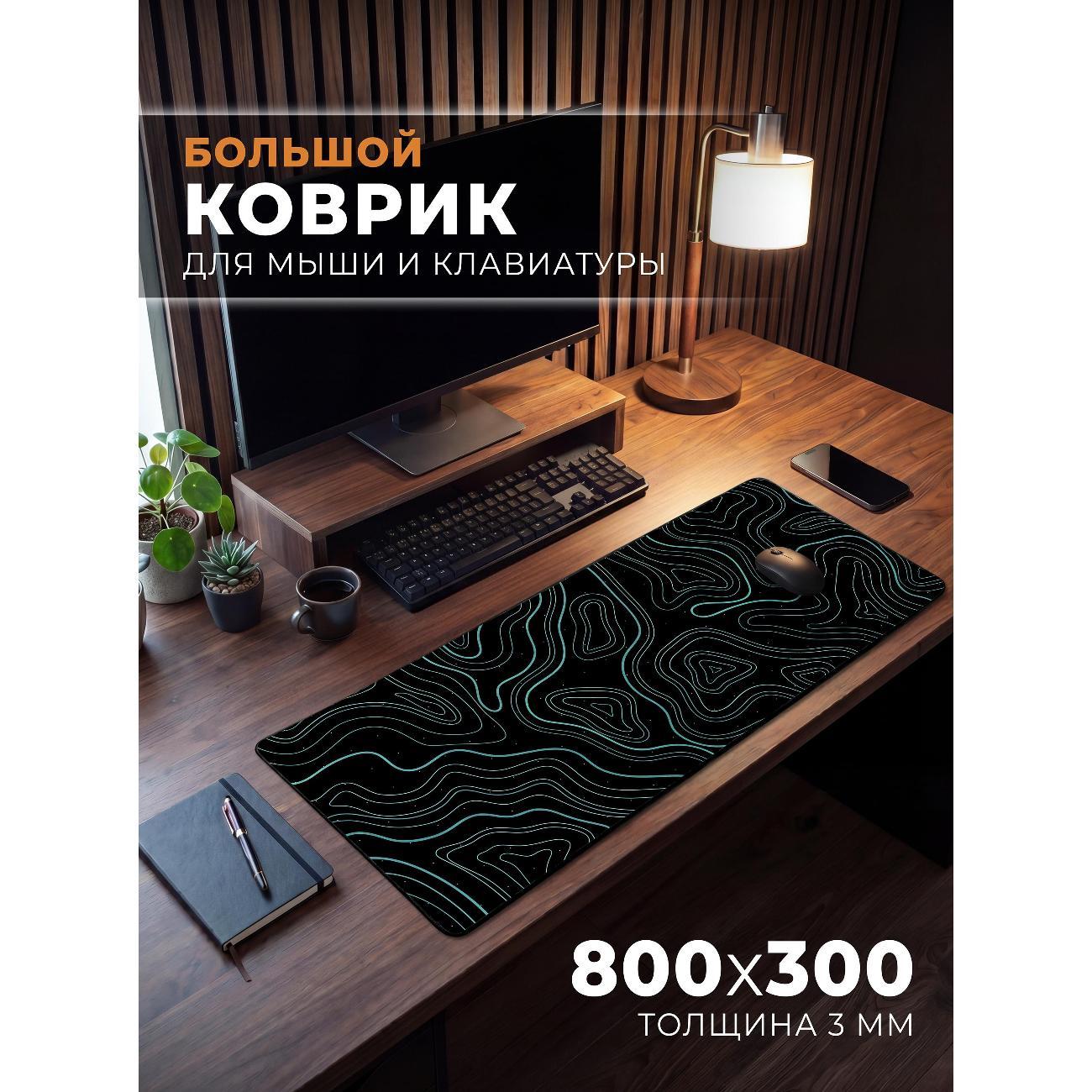 Коврик для мыши HK Design Бирюзовые линии фото