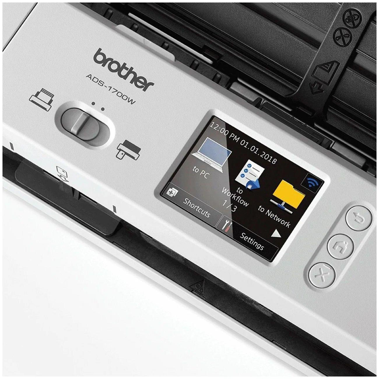 Сканер Brother ADS-1700W белый/черный