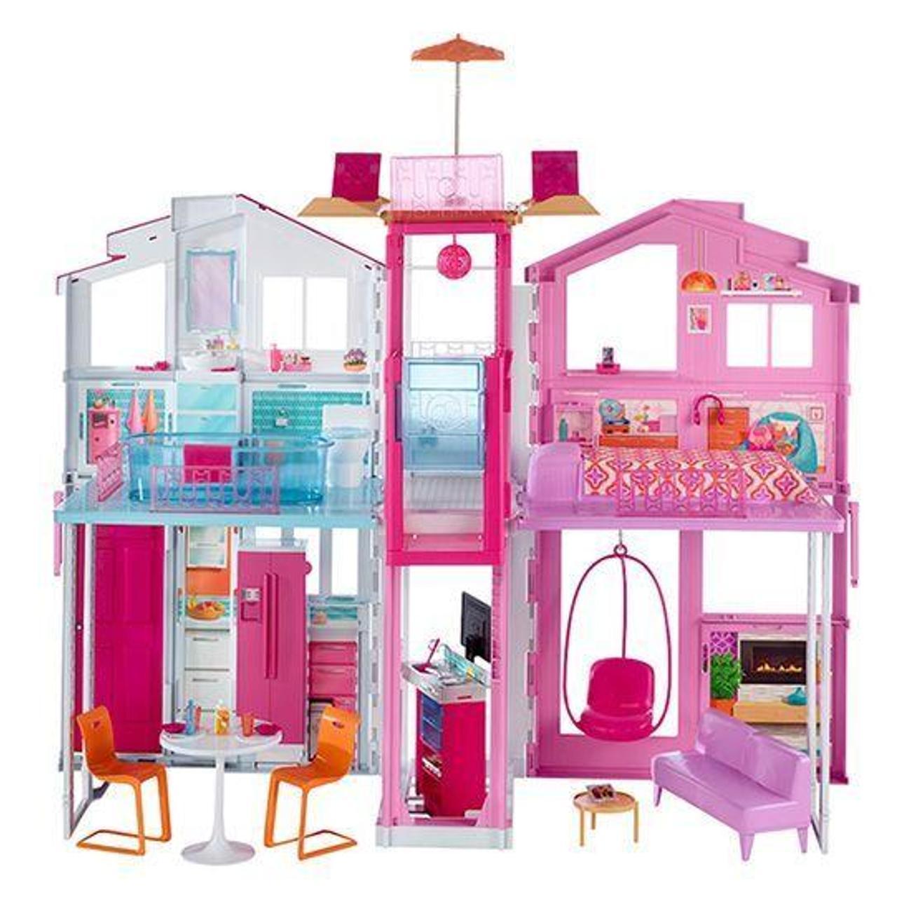 Кукольный домик и мебель Barbie Городской дом Малибу DLY32