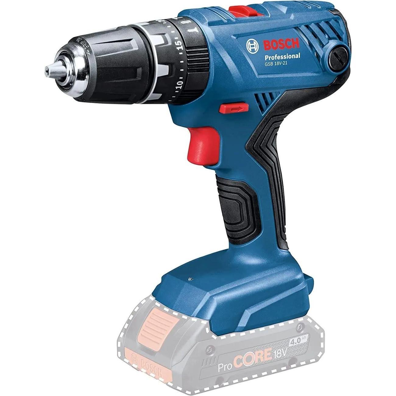 Дрель-шуруповерт Bosch Аккумуляторная дрель GSB 18V-21 18V 2 Ah (06019H1176)