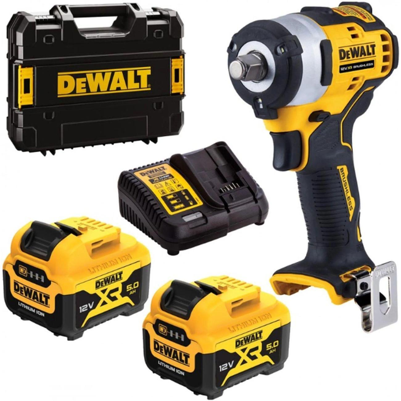 Гайковерт DeWalt Аккумуляторный DCF901P2QW, с 2 АКБ 5 Ач и ЗУ, в кейсе