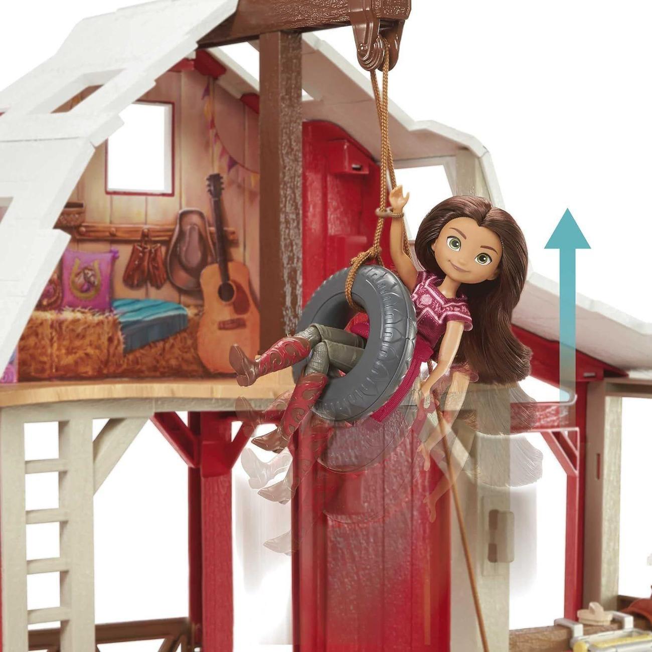 Фигурка Mattel Игровой набор Мустанг: Дух свободы Конюшня Большой набор + кукла и 2 лошади, HDK57