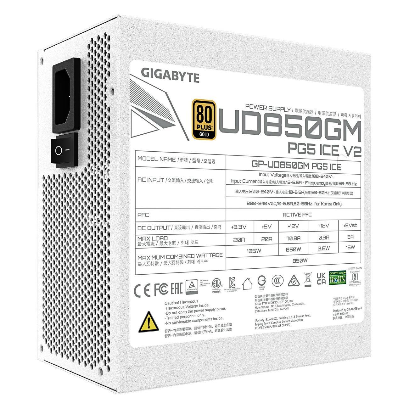 Блок питания Gigabyte UD850GM PG5 V2 ICE