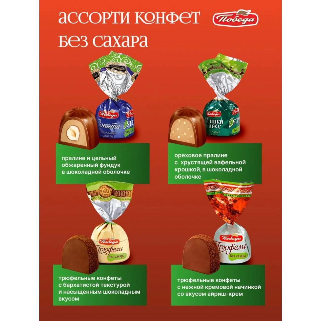 Конфеты Победа вкуса Ассорти без сахара 1 кг
