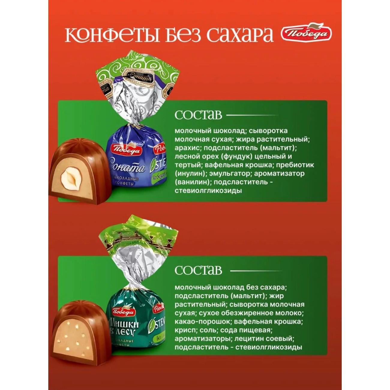 Конфеты Победа вкуса Ассорти без сахара 1 кг
