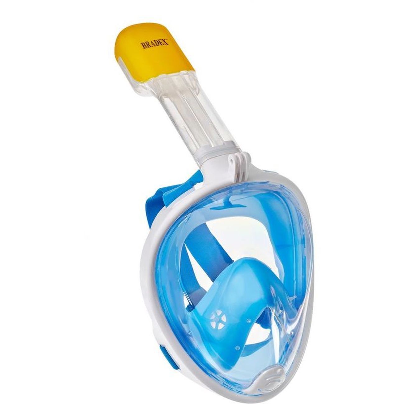 Маска для плавания и снорклинга с креплением для экшн-камеры Bradex SF 0369 голубой, S фото