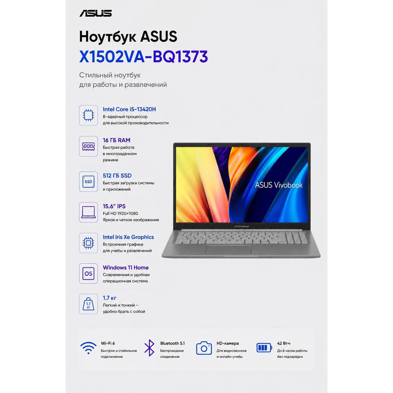 Ноутбук Asus ASUS X1502VA-BQ1373 фото