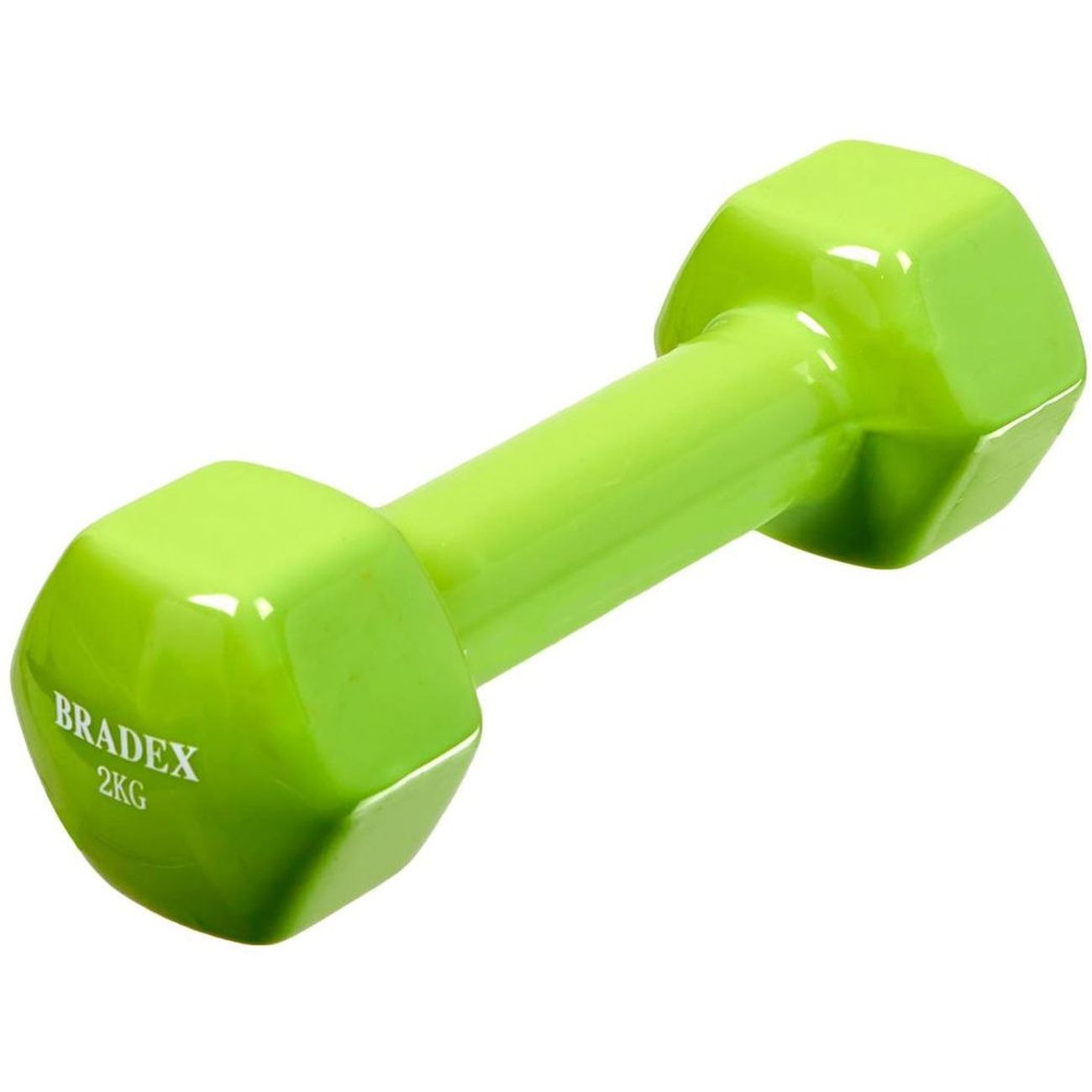 Гантель Bradex SF 0535 обрезиненная, 2кг, салатовая