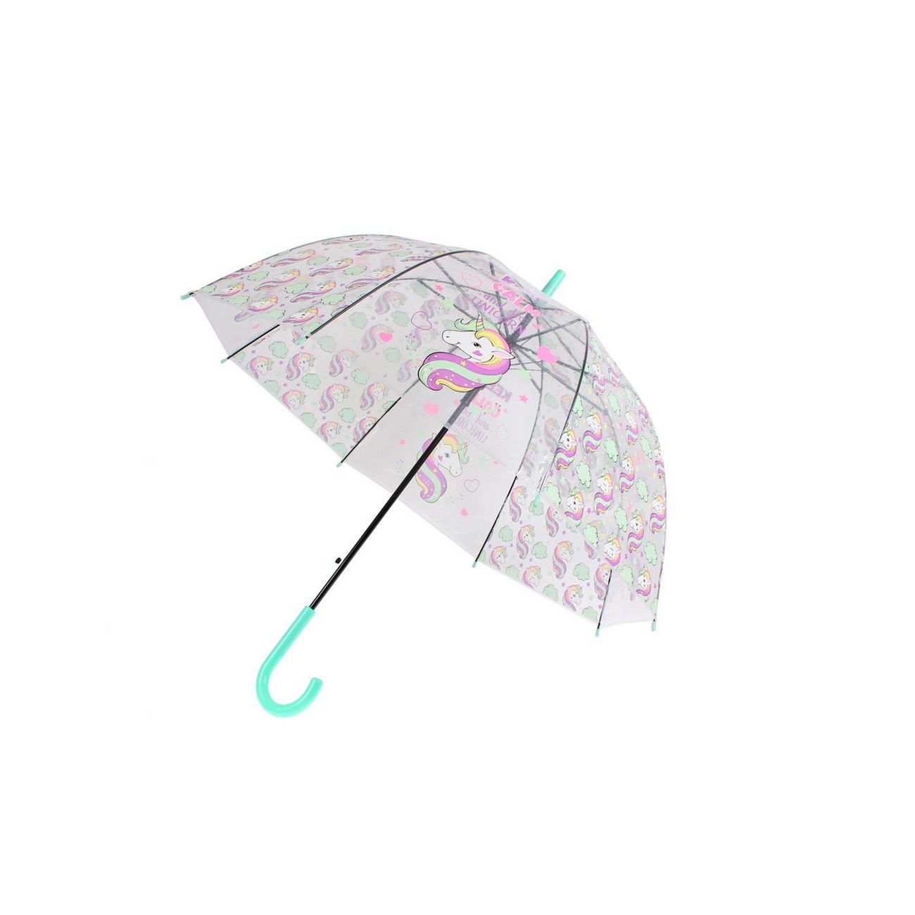 Зонт Bradex DE 0500 Единорог, прозрачный/голубой