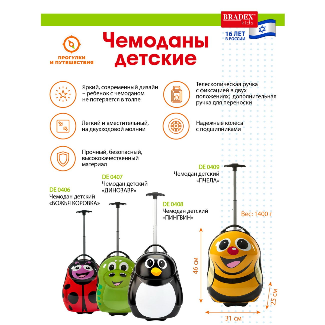 Чемодан Bradex DE 0408 Пингвин