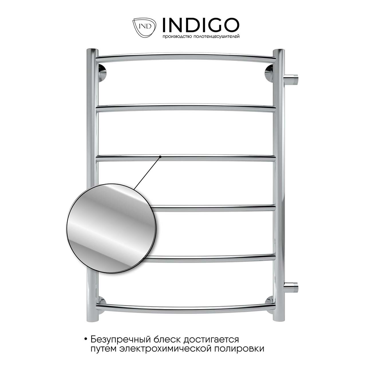 Полотенцесушитель водяной Indigo Arc LASW70-40, бок.подкл. 60