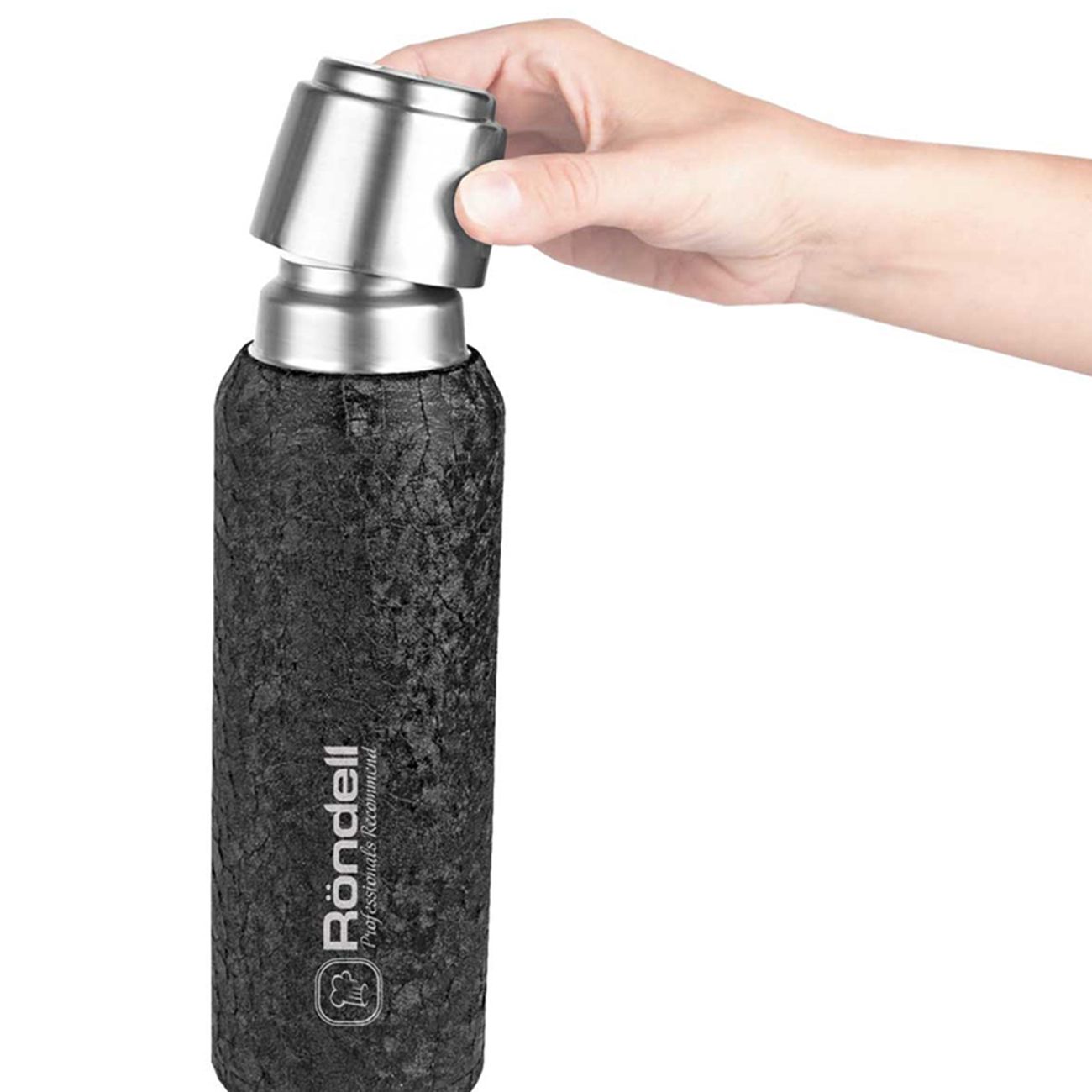 Термос Rondell RDS-1067 Black Jacquard 600мл с магн.крышкой