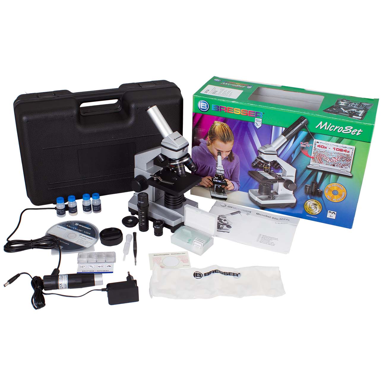 Микроскоп BRESSER Junior 40-1024x цифровой, в кейсе (26754)