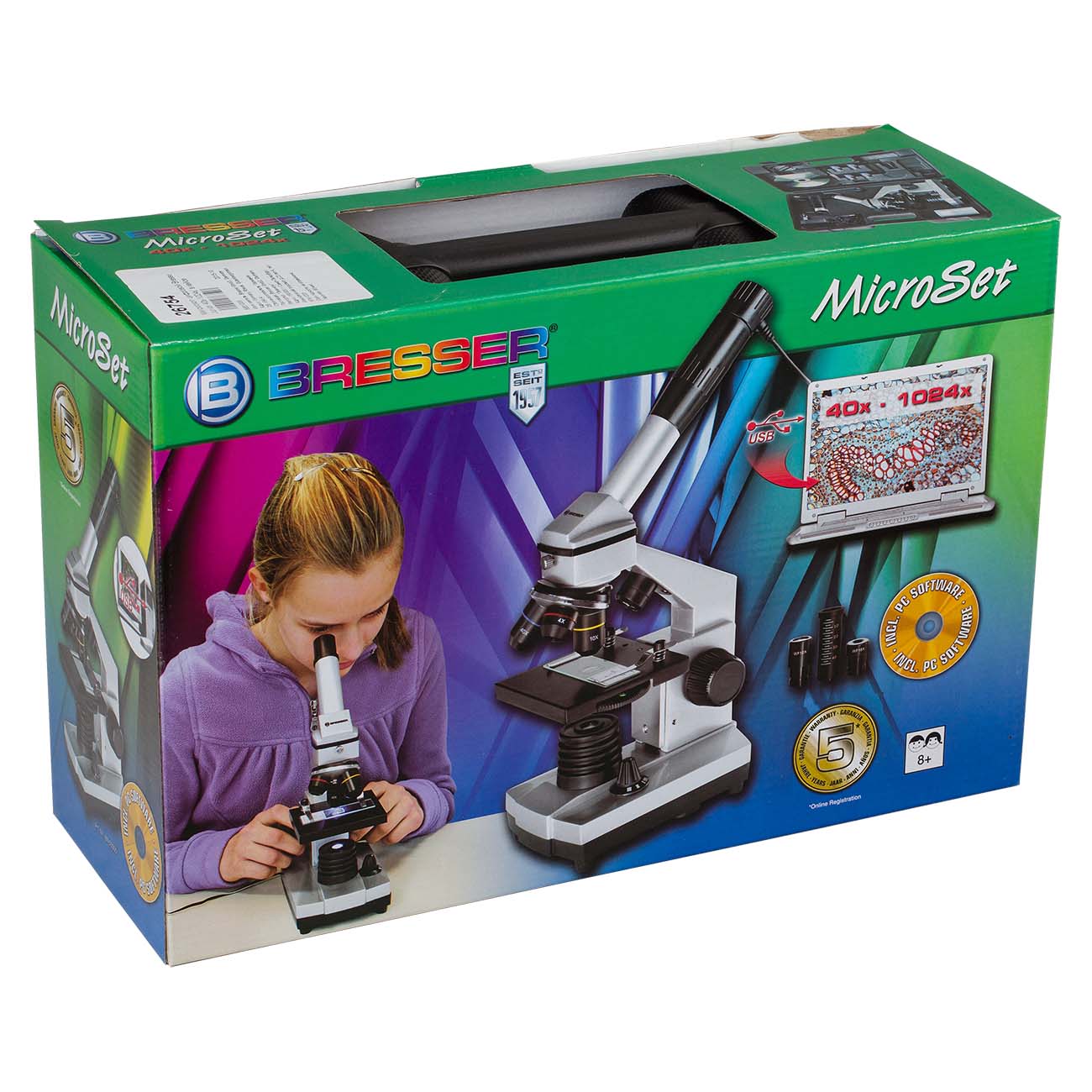Микроскоп BRESSER Junior 40-1024x цифровой, в кейсе (26754)