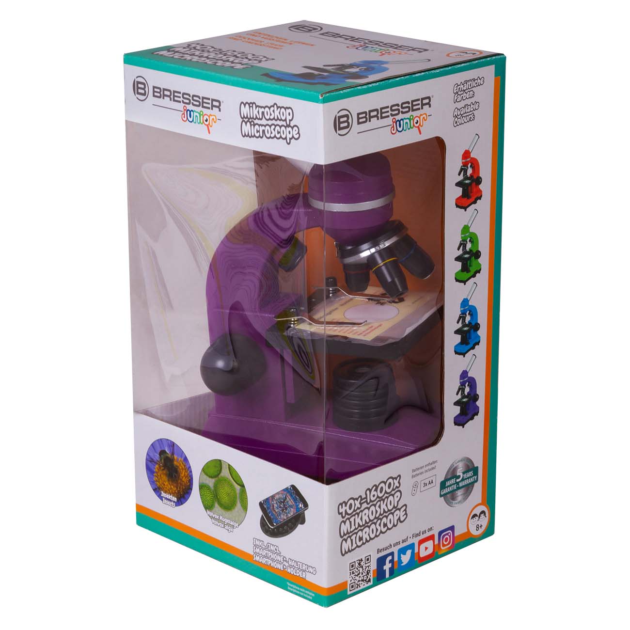 Микроскоп BRESSER Junior Biolux SEL 401600x Purple (74321)