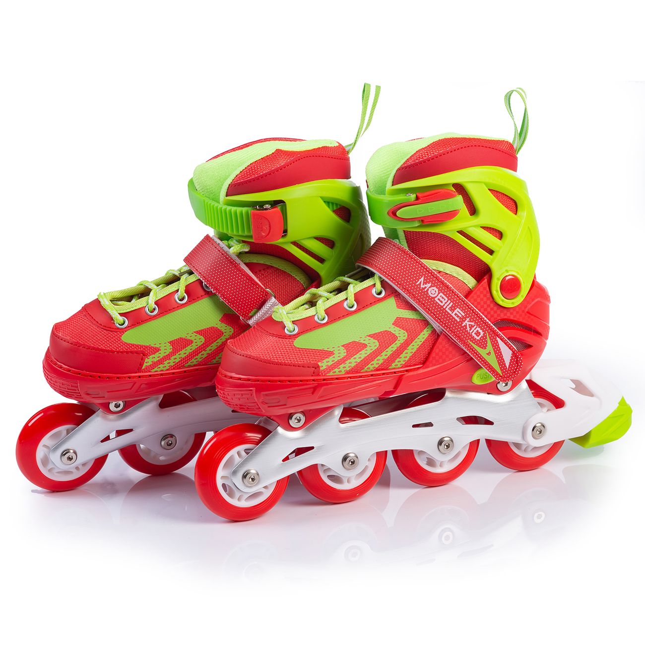 Коньки роликовые Mobile Kid Uni Skate L, Red Green