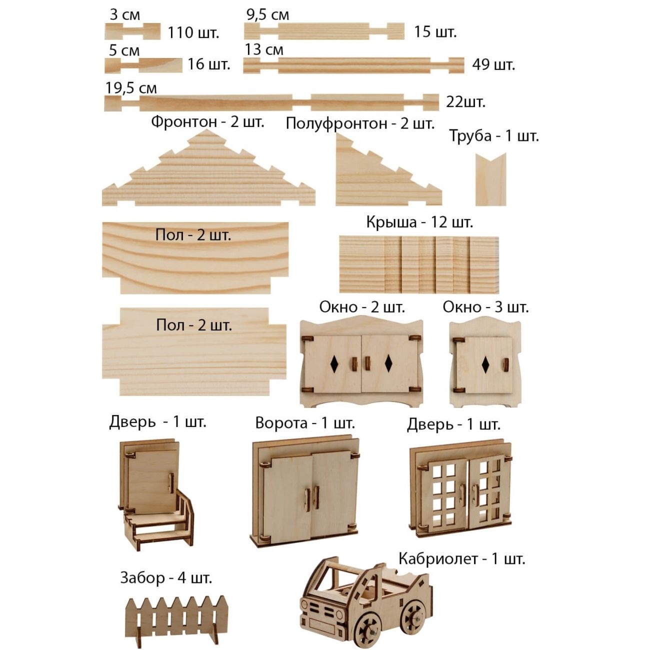 Конструктор детский ЛЕСОВИЧОК les 030 Новый Домик №4 набор из 245 деталей