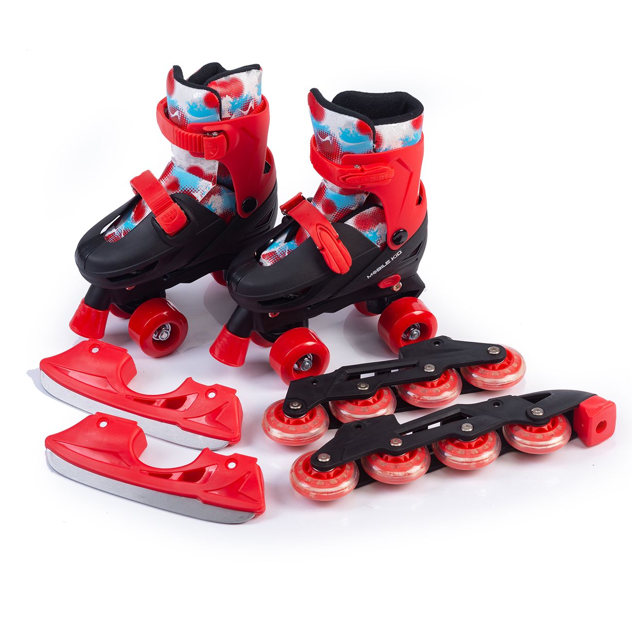 Коньки роликовые Mobile Kid Twin Seasons S, Red