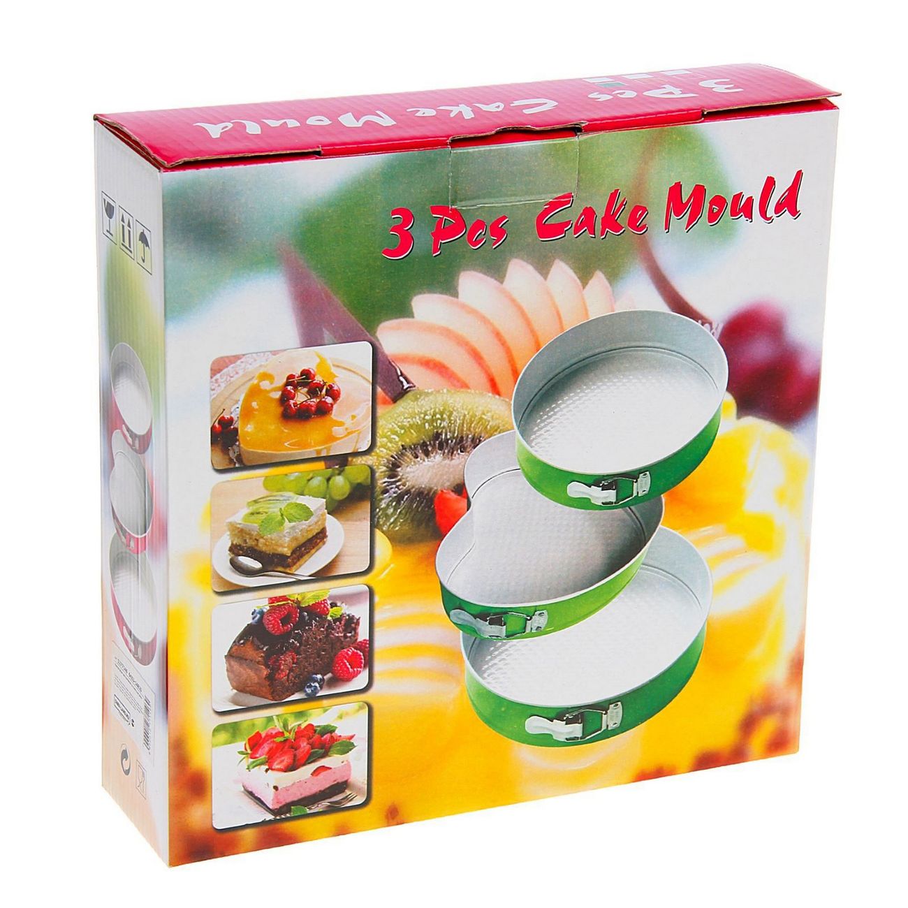 Форма для запекания Доляна 1277146 Флёри. Круг 3шт. 18/23/26см разъем.керам.