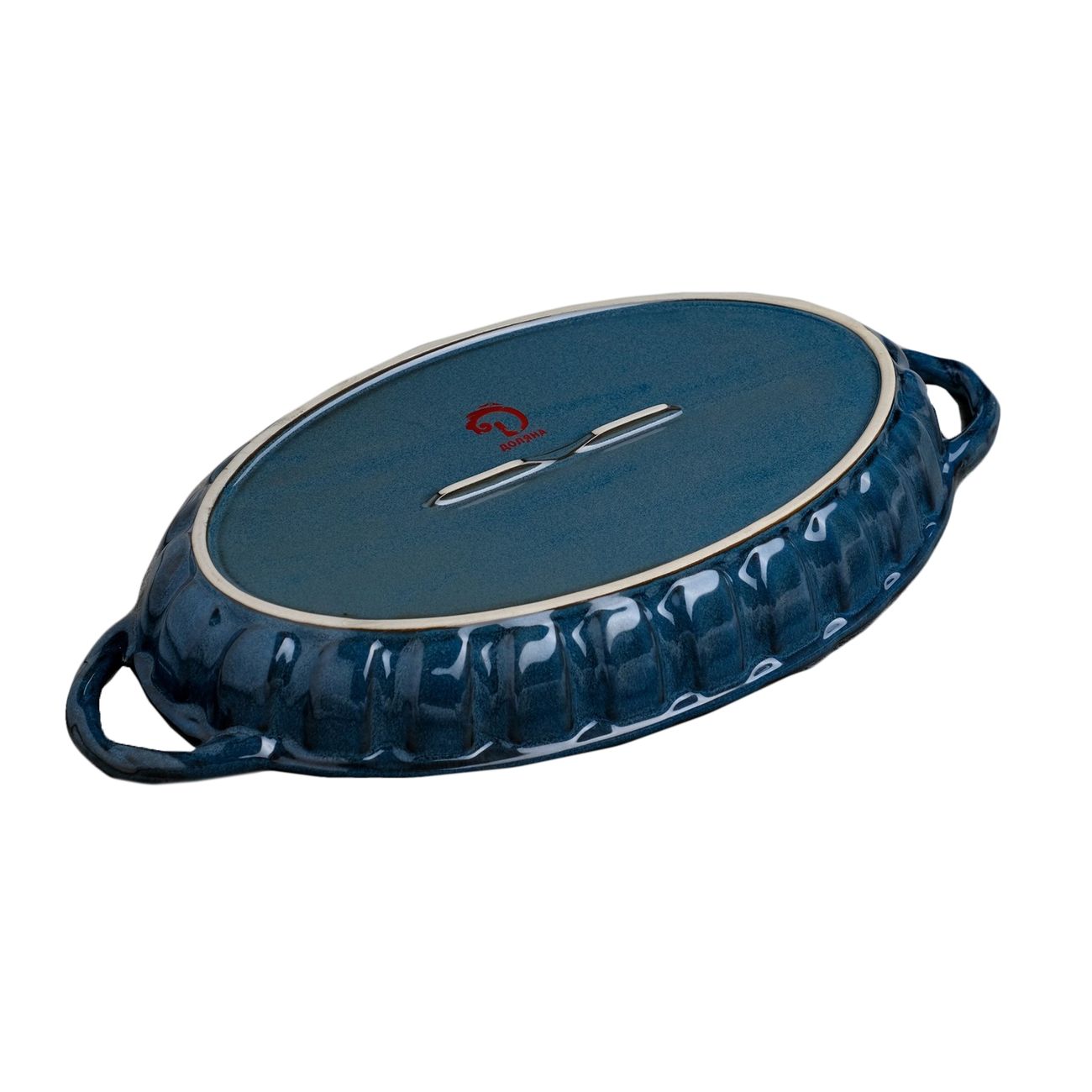 Форма для запекания Доляна 4554760 Овал. Массимо 39,5х21,2х5,3 см, синий