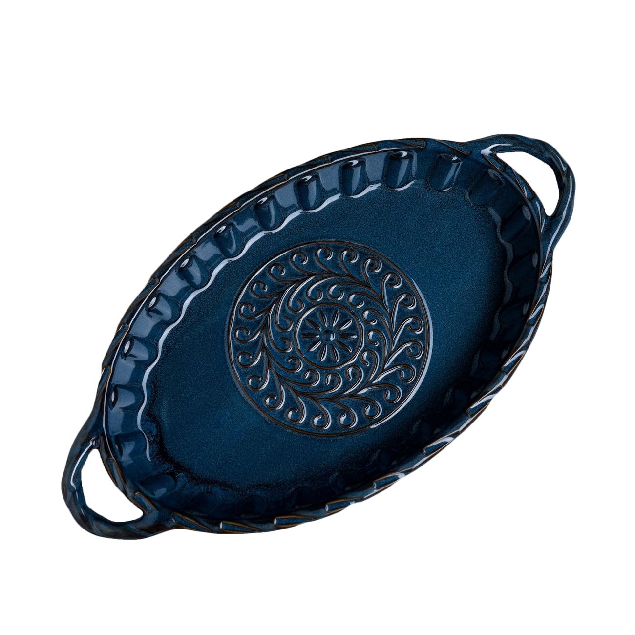 Форма для запекания Доляна 4554760 Овал. Массимо 39,5х21,2х5,3 см, синий