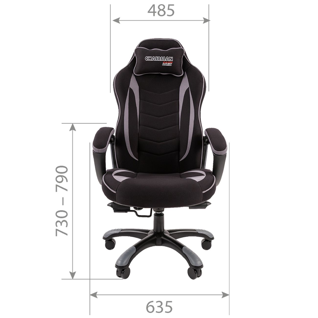 Кресло компьютерное игровое Chairman Game 28 ткань черный/серый