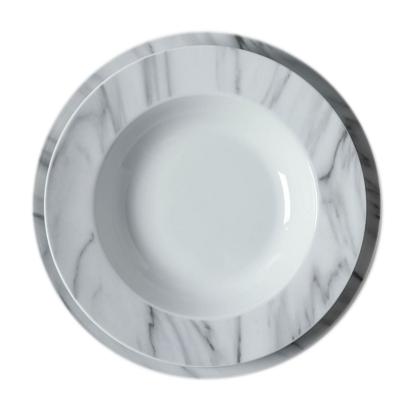 Тарелка столовая Доляна 4980293 Мрамор ,24 пред., серый