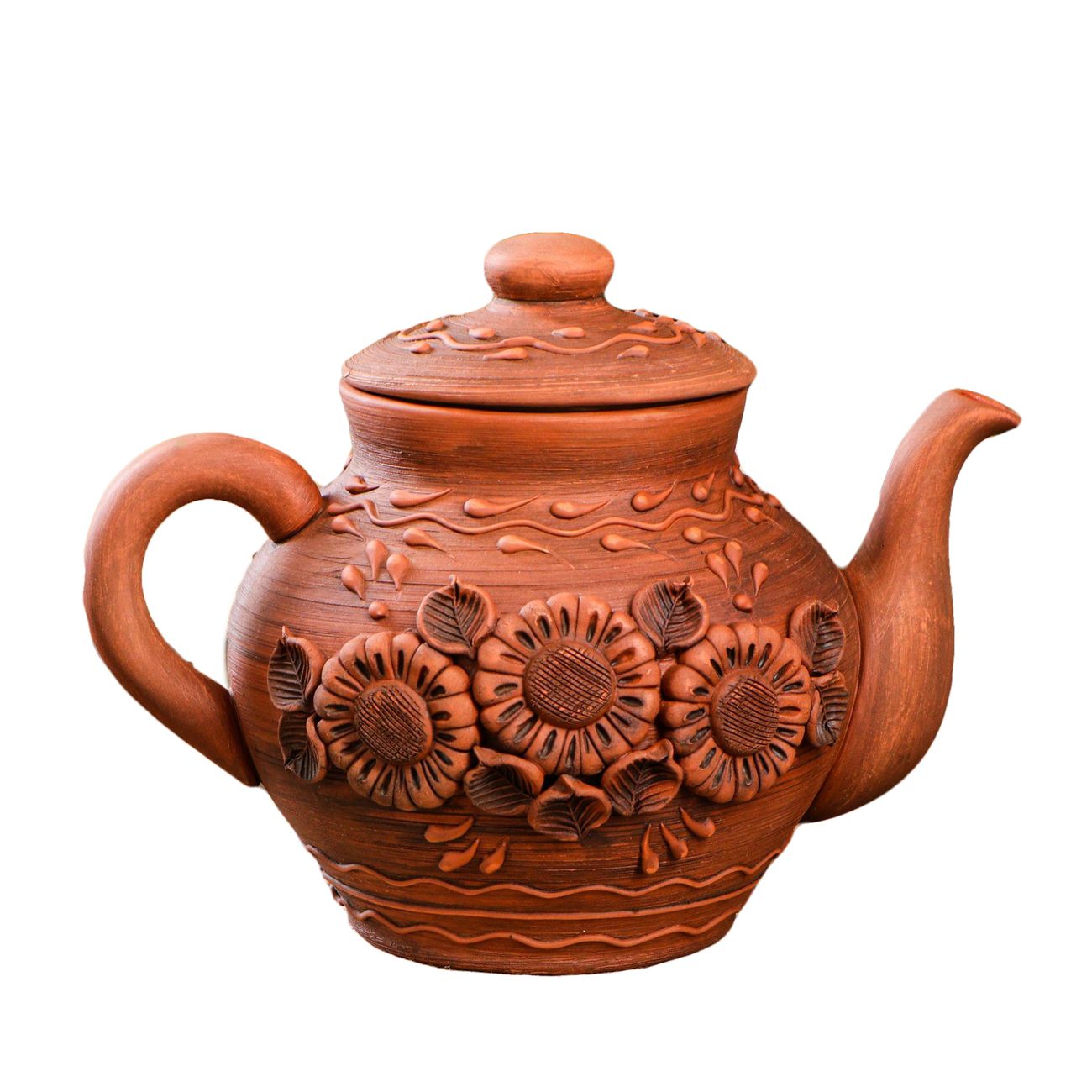 Чайник Красная глина 1165896 большой полулепка 1,7л